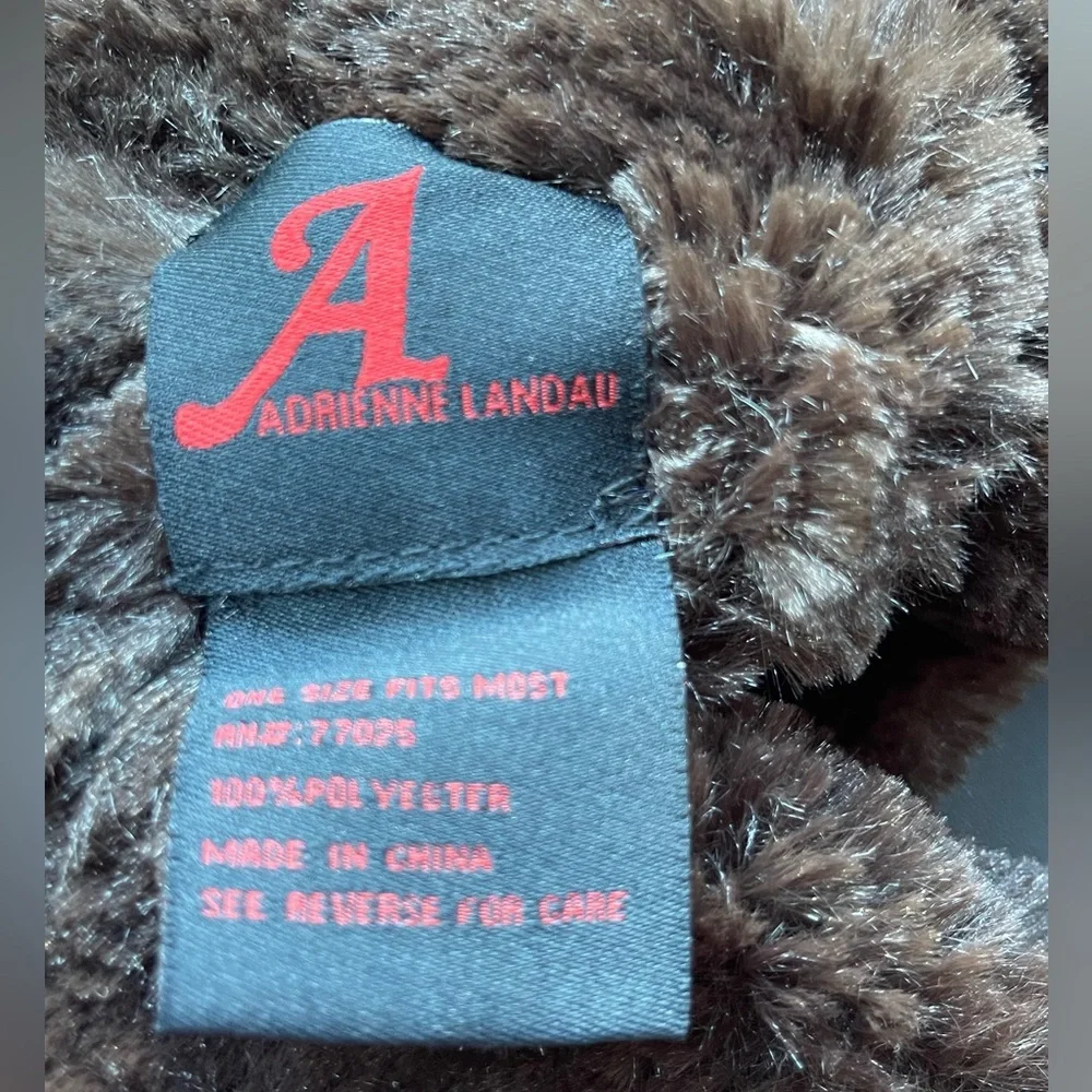 Adrienne Landau Brown Faux Fur Scarf